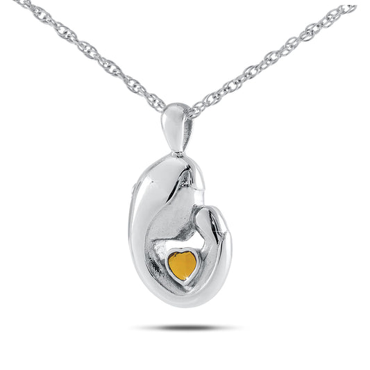 November w/ Citrine Stainless Steel Keepsake